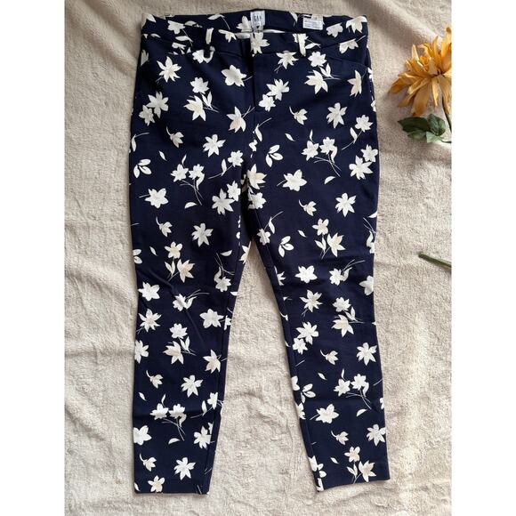 Gap Signature Skinny Ankle Floral Pants Size 12 - Picture 1 of 8